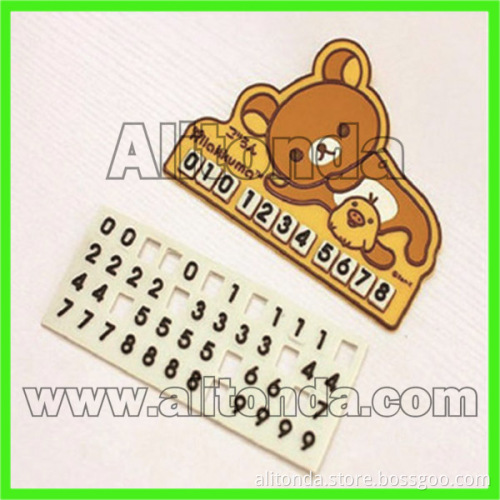 Silicone car temporary stop phone number boards car accessories promotional gifts